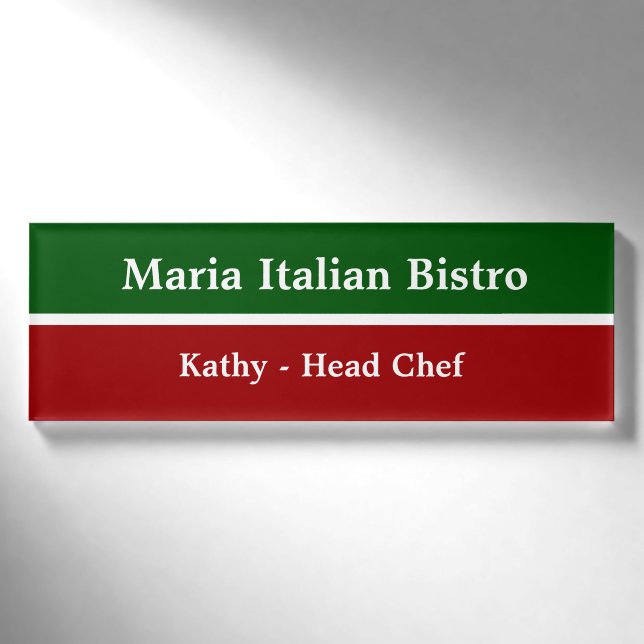 Italienisches Restaurant-Personal Namenschild (Vorderseite)