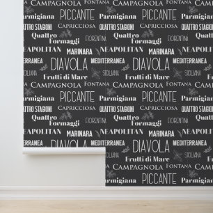 Italienisches Restaurant Pizza Names Typografic Tapete