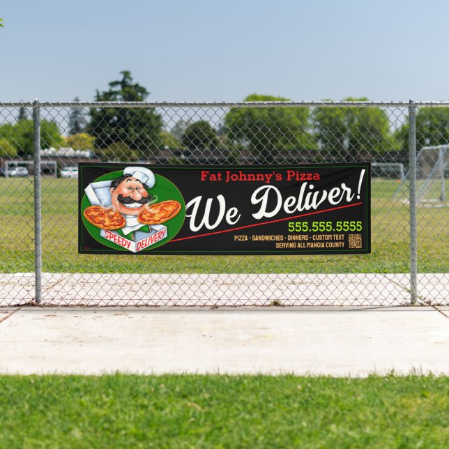 Italienisches Restaurant Pizzeria Pizza Wir liefer Banner (Insitu)