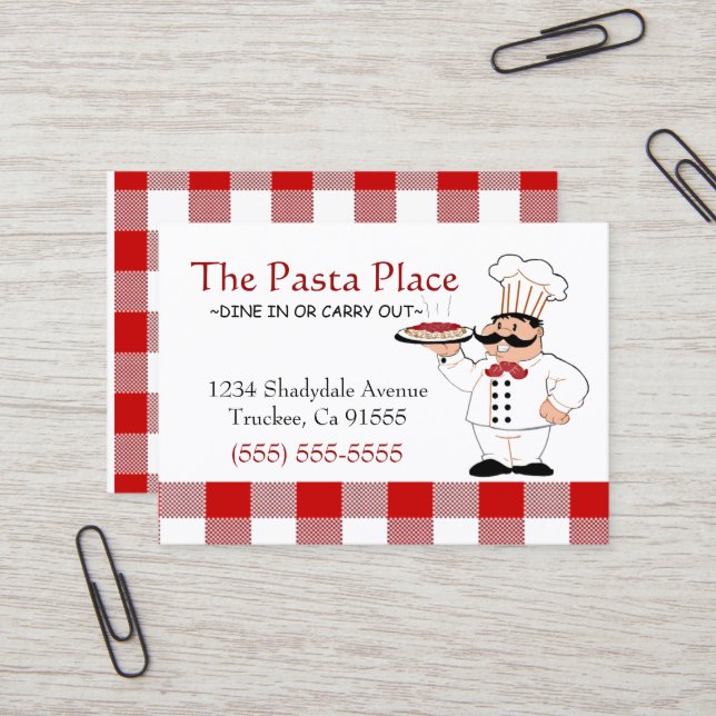Italienisches Restaurant Visitenkarte (Vorderseite/Rückseite Beispiel)