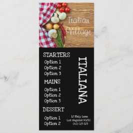 Italienisches Restaurantpizza-Abendessenmenü Menükarte