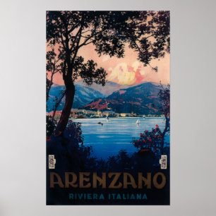 Italienisches Riviera Reiseplakat Poster