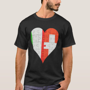 Italienisches Schweizer Flaggenherz T-Shirt