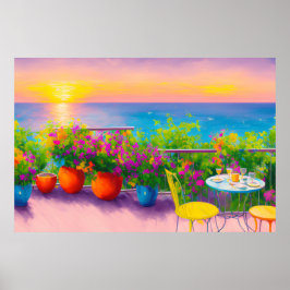Italienisches Seaside Garden Patio Poster