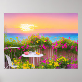 Italienisches Seaside Patio Garden Poster