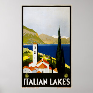 Italienisches Seen Vintage Reiseplakat Poster