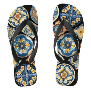 Italienisches sizilianisches Keramik-Muster Flip Flops