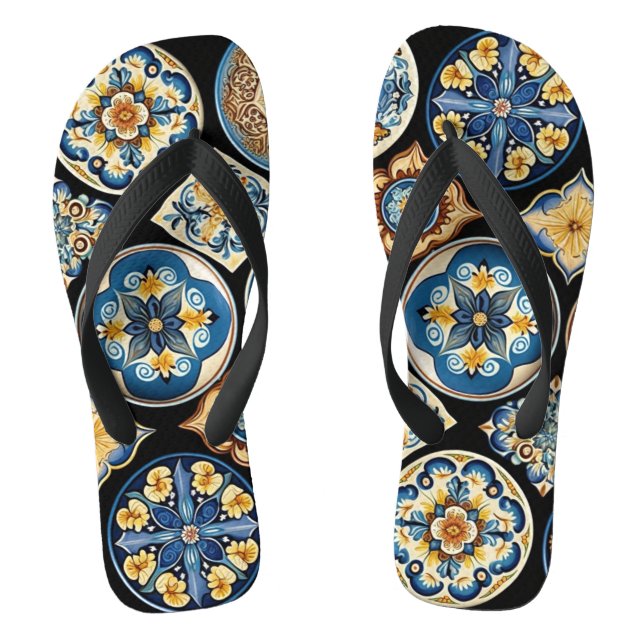 Italienisches sizilianisches Keramik-Muster Flip Flops (Fußbett)