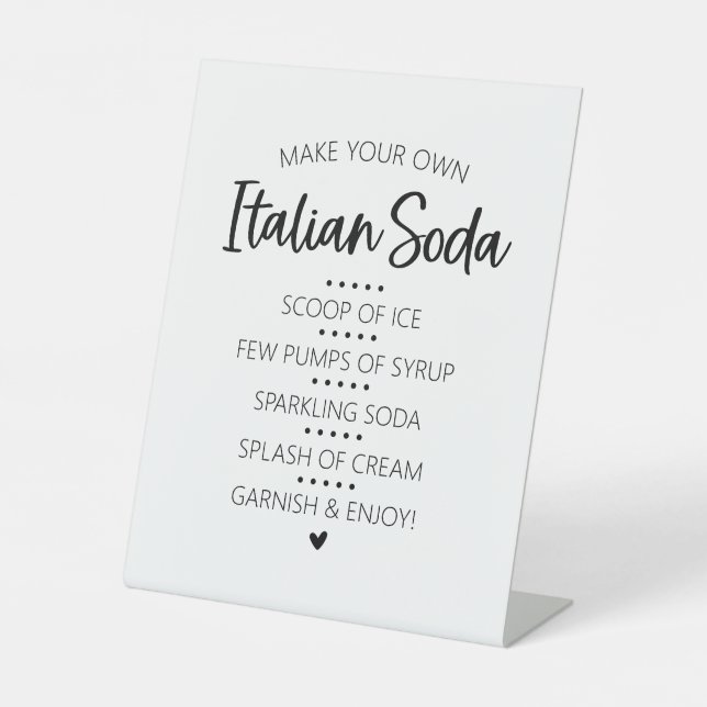 Italienisches Soda Bar Pedestal Zeichen Sockelschild (Vorderseite)