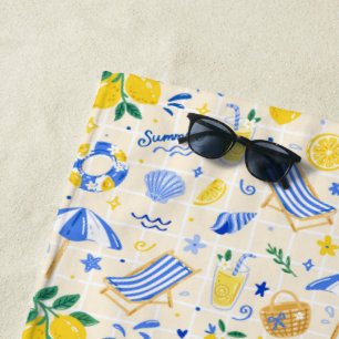 Italienisches Sommer-Zitronen-Strandmuster Strandtuch