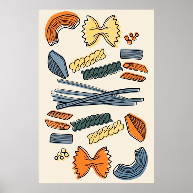 Italienisches Sommerpasta-Poster Poster (Vorne)