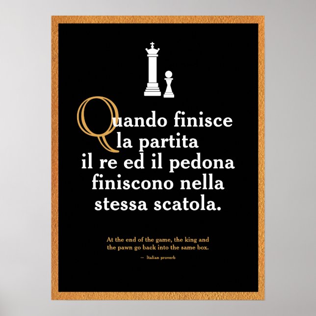Italienisches Sprichwort Poster (Vorne)