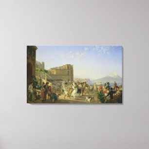 Italienisches Tanzen, Neapel, 1836 Leinwanddruck