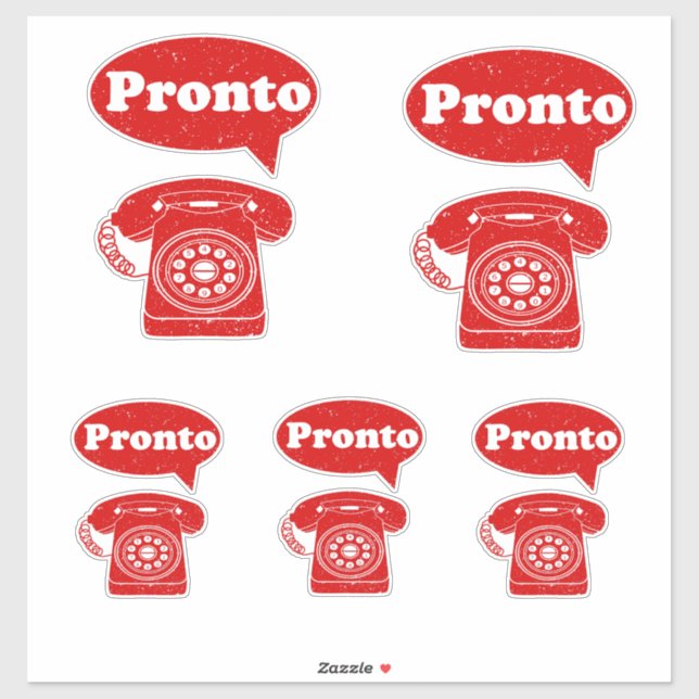 Italienisches Telefon Pronto Aufkleber (Blatt)