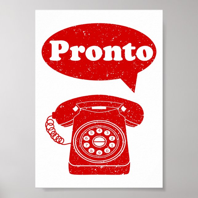 Italienisches Telefon Pronto Poster (Vorne)