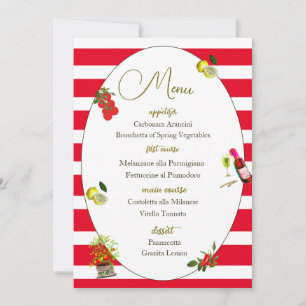 Italienisches Thema Red Strip Lemon mediterranes M Einladung