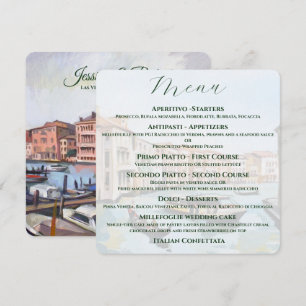 Italienisches Thema - Venezianische Hochzeit Menükarte