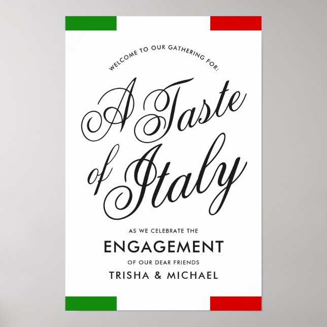 Italienisches Themenabend | Engagement Poster (Vorne)
