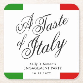 Italienisches Themenabend | Engagement Rechteckiger Pappuntersetzer