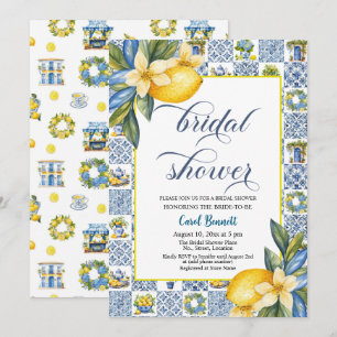Italienisches Tiles Lemon Theme Summer Brautparty Einladung