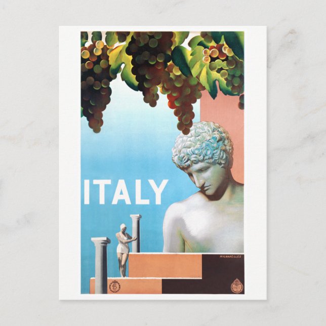 Italienisches Vintage Reiseplakat Postkarte (Vorderseite)