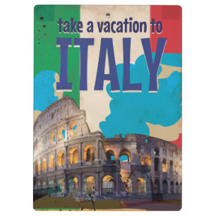 Italienisches Vintage-Reiseposter Klemmbrett