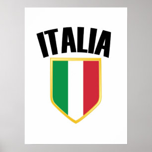 Italienisches Wappen - Italienische Flagge Poster