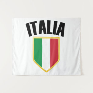 Italienisches Wappen - Italienische Flagge Wandteppich