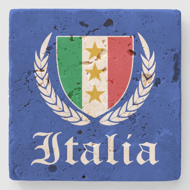 Italienisches Wappen Steinuntersetzer (Vorderseite)