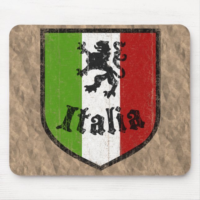 Italienisches Wappen Vintages Brown Mousepad (Vorne)