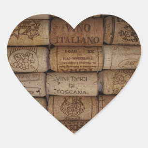 Italienisches Wein-Korken-Sammlungs-Herz-geformter Herz-Aufkleber