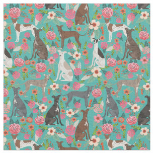 Italienisches Windhund-Gewebe Vintage Blumenmuster Stoff