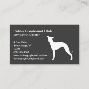 Italienisches Windhund-Hund-Silhouette Visitenkarte