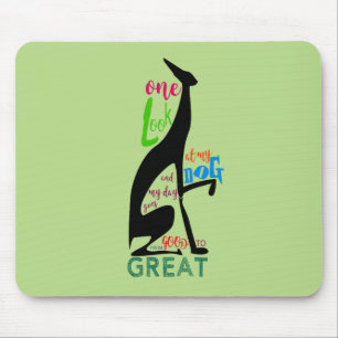 Italienisches Windhund-Silhouette Lieb mein Hund S Mousepad