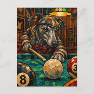 Italienisches Windspiel, geometrisches Mosaik Postkarte