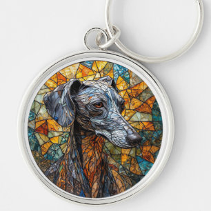 Italienisches Windspiel Hund Elegantes Mosaik-Hund Schlüsselanhänger