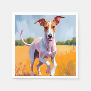 Italienisches Windspiel   Hunde-Wasserfarbenmalere Serviette