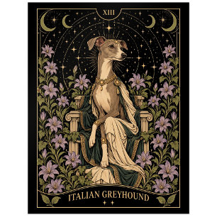 Italienisches Windspiel, Starlit Tarot Art Postkarte