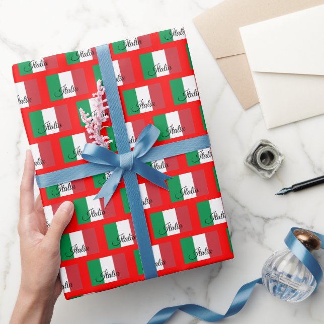 Italienisches Wrapping Paper, Italienische Flagge  Geschenkpapier (Schenken)