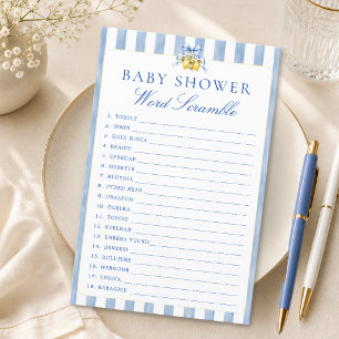 Italienisches Zitronen-Baby-Shower-Wortverwirrspie