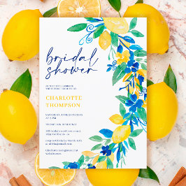 Italienisches Zitronenblumenschrift-Brautparty Einladung