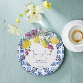 Italienisches Zitronenbougainvillea Zitrusfrüchte  Pappteller