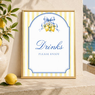 Italienisches Zitronengelb Baby Shower Party Geträ Poster