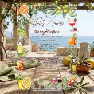 Italienisches Zitrus-Probedinner & Sonntagbrunch Acryleinladungen