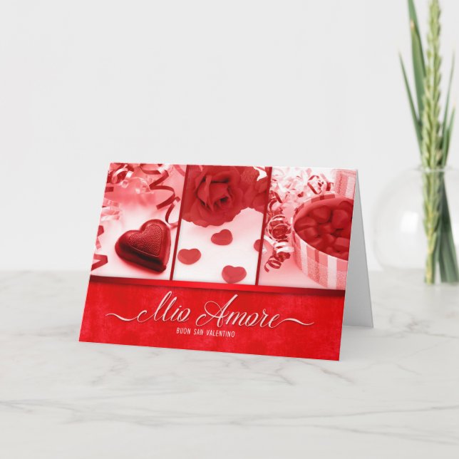 Italienischsprachiger romantischer Valentinsgruß Feiertagskarte (Vorderseite)