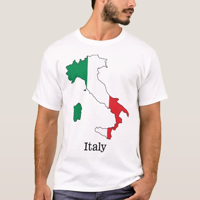 Italiens Flagge innerhalb seiner Karte - Sammlung  T-Shirt (Vorderseite)