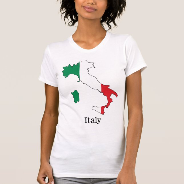 Italiens Flagge innerhalb seiner Karte - Sammlung  T-Shirt (Vorderseite)
