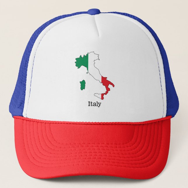 Italiens Flagge innerhalb seiner Karte - Sammlung  Truckerkappe (Vorderseite)