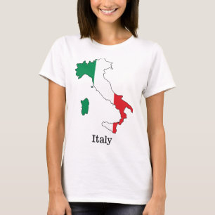 Italiens Flagge innerhalb seiner Karte - Souvenirs T-Shirt