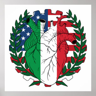 Italo-American USA USA Vereinigte Staaten Italien  Poster